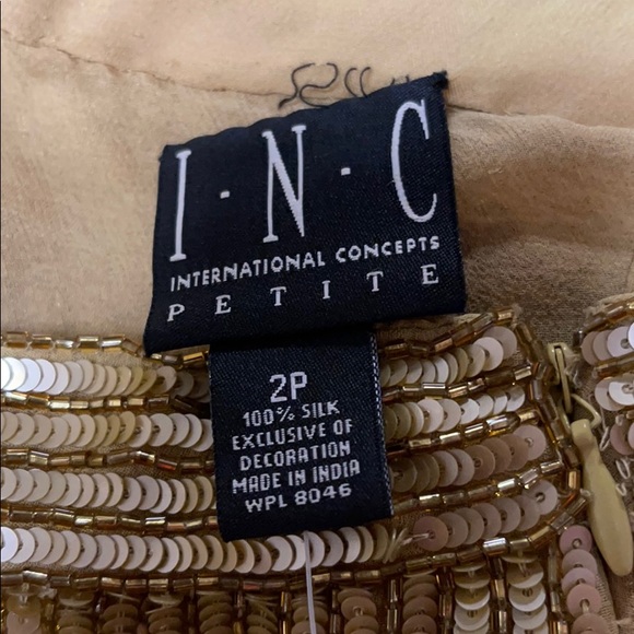 INC Gold Sequin Skirt - Size 2P - Picture 3 of 5